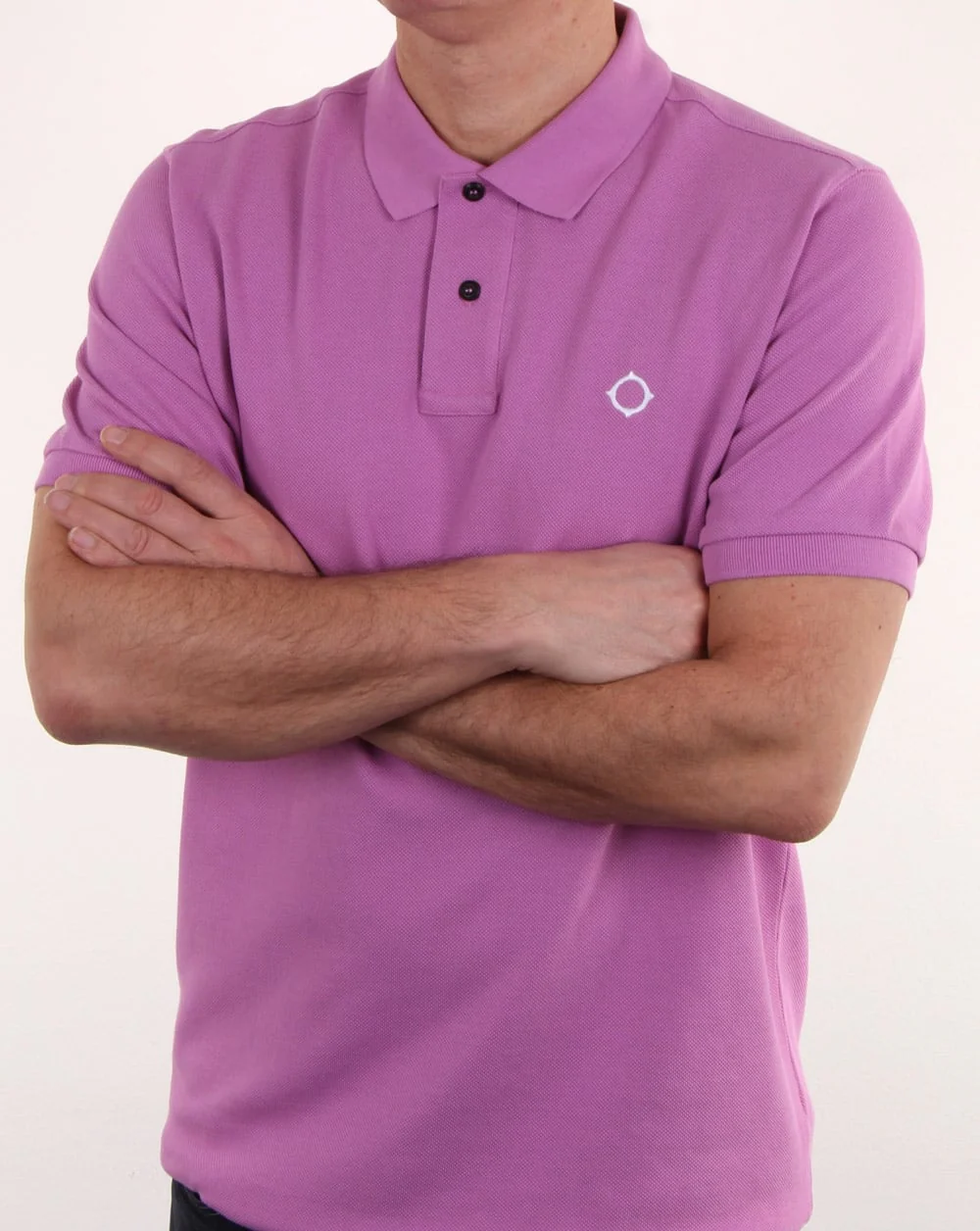 Ma.strum Pique Icon Polo Shirt Mauve - Image 3