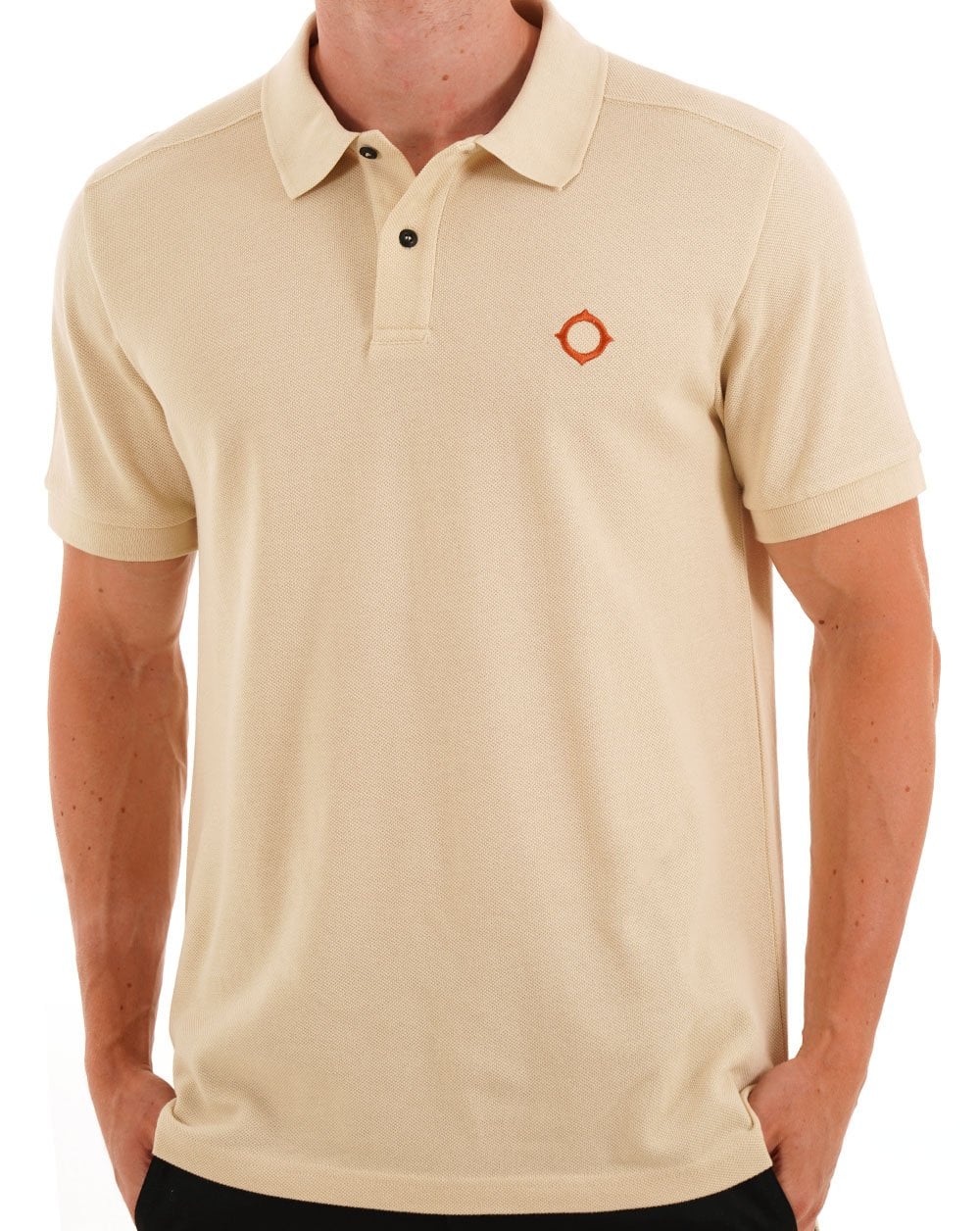 MA.STRUM Pique Polo Burnt Cream - Image 3