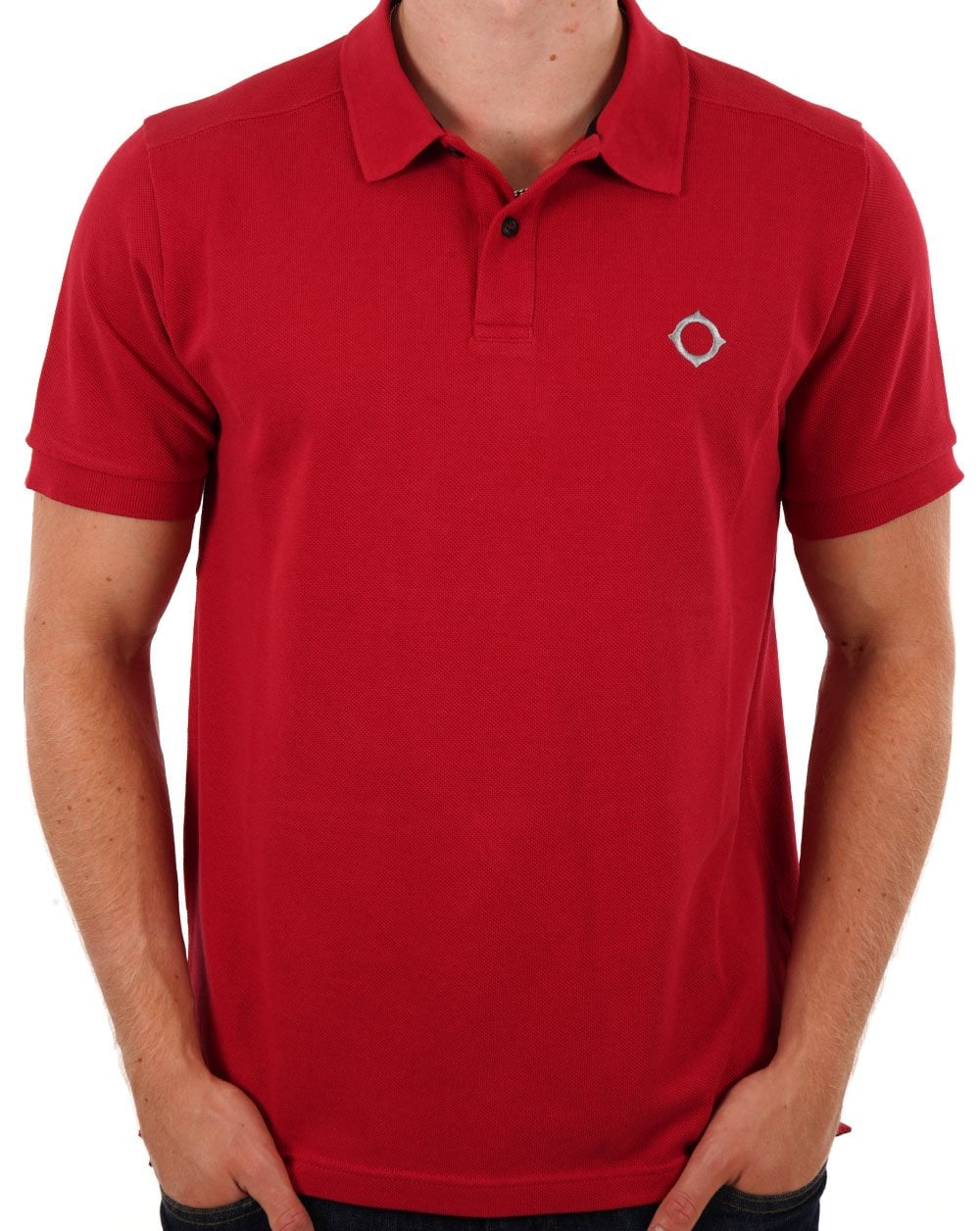 MA.STRUM Pique Polo Deep Red - Image 3