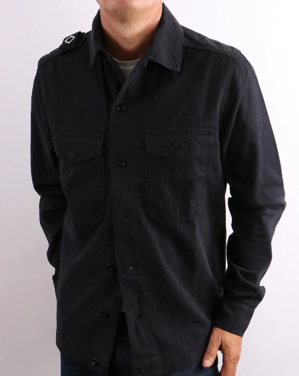 Ma.strum Two Pocket Gd Overshirt Dark Navy - Image 4