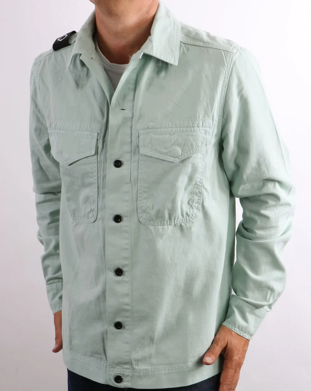 Ma.strum Two Pocket Gd Overshirt Mist Green - Image 3