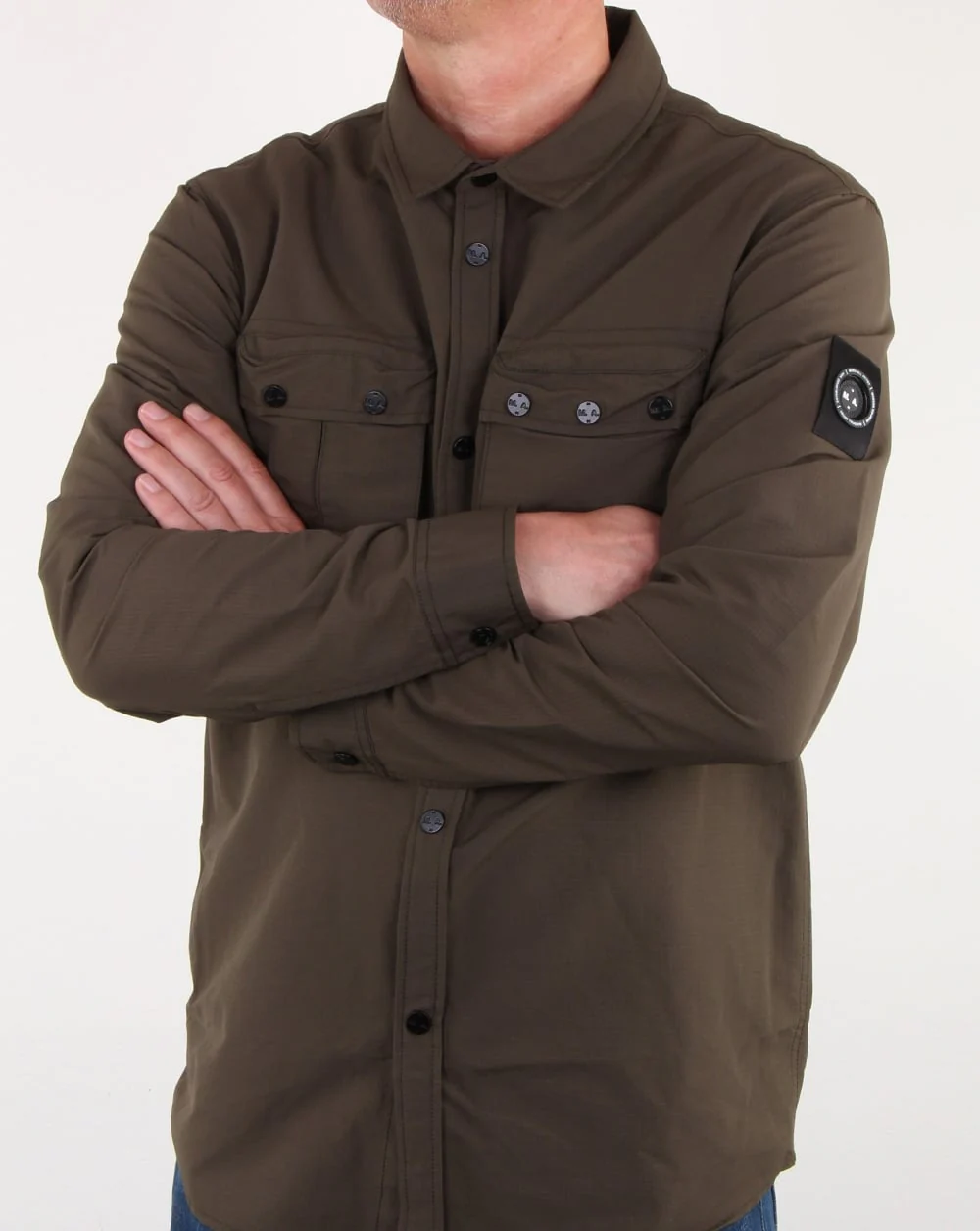 Marshall Artist 60 40 Hiking Overshirt Khaki - Image 3
