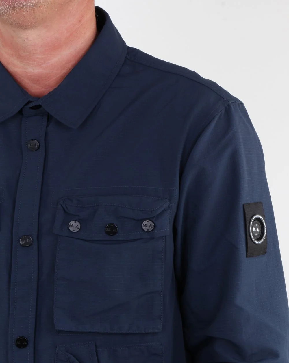 Marshall Artist 60 40 Hiking Overshirt Navy - Image 4
