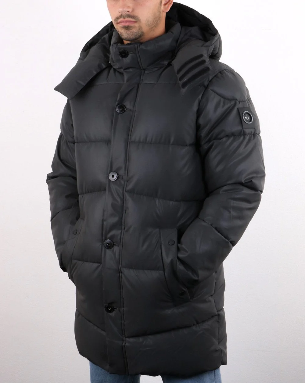 Marshall Artist Bubble Hooded Coat Black