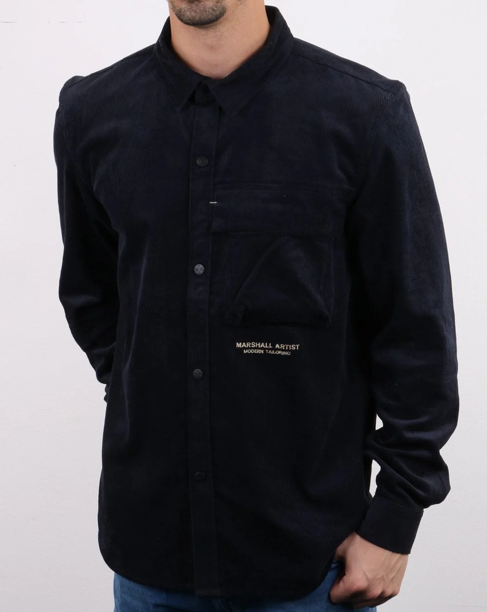 Marshall Artist Cord Shirt Navy - Image 2