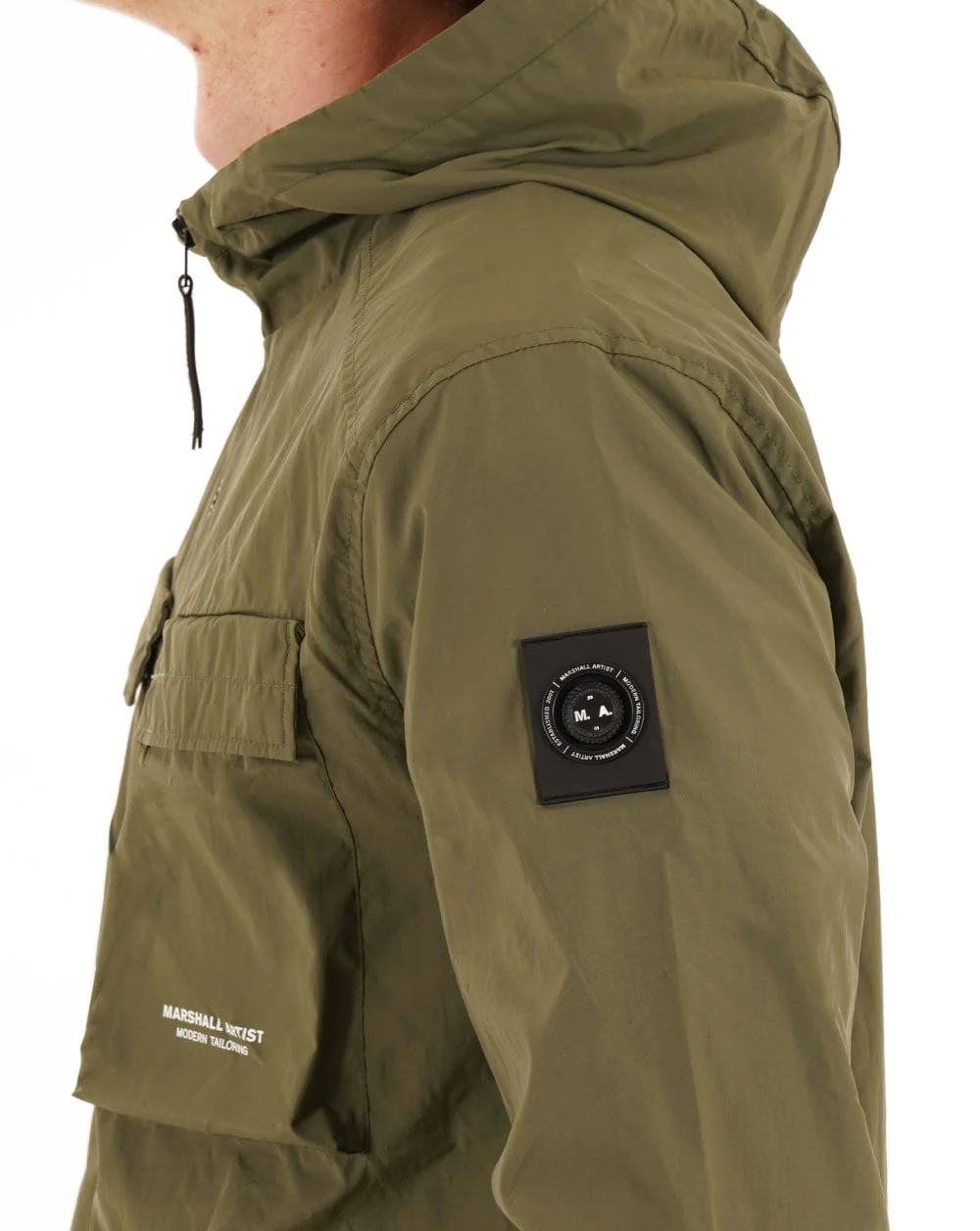 Marshall Artist Crux Hooded Overshirt Moss Green