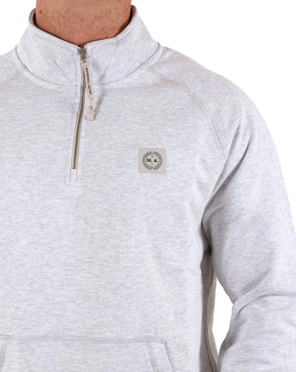 Marshall Artist Foundation 1/4 Zip Sweat Snow Marl - Image 2