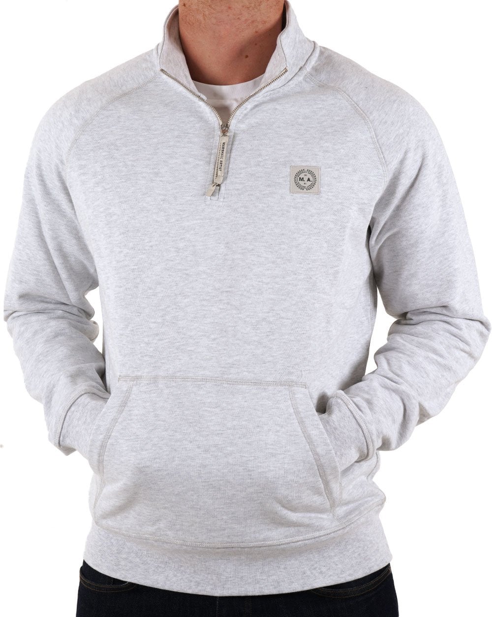 Marshall Artist Foundation 1/4 Zip Sweat Snow Marl - Image 3