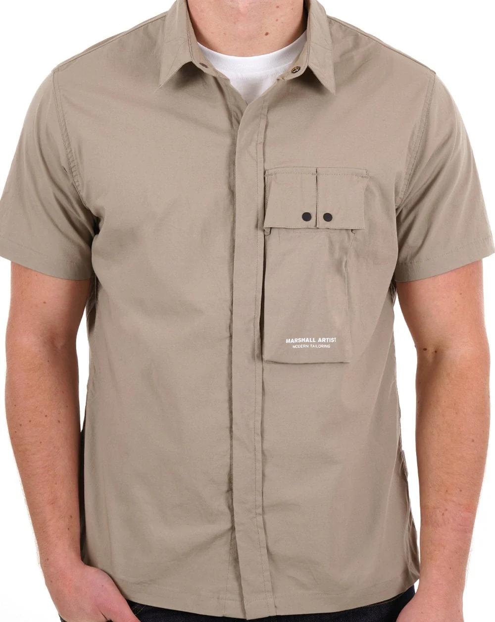 Marshall Artist Gaberdine SS Shirt Clay - Image 3