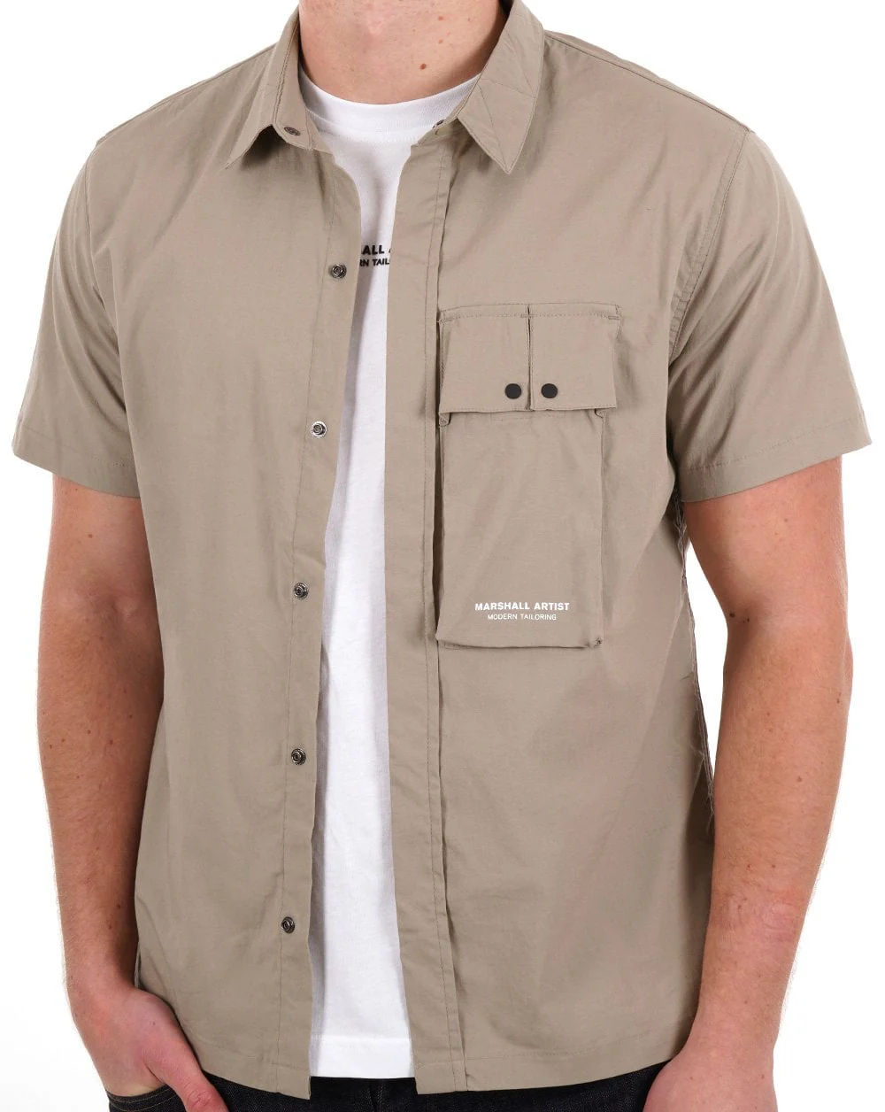 Marshall Artist Gaberdine SS Shirt Clay - Image 4
