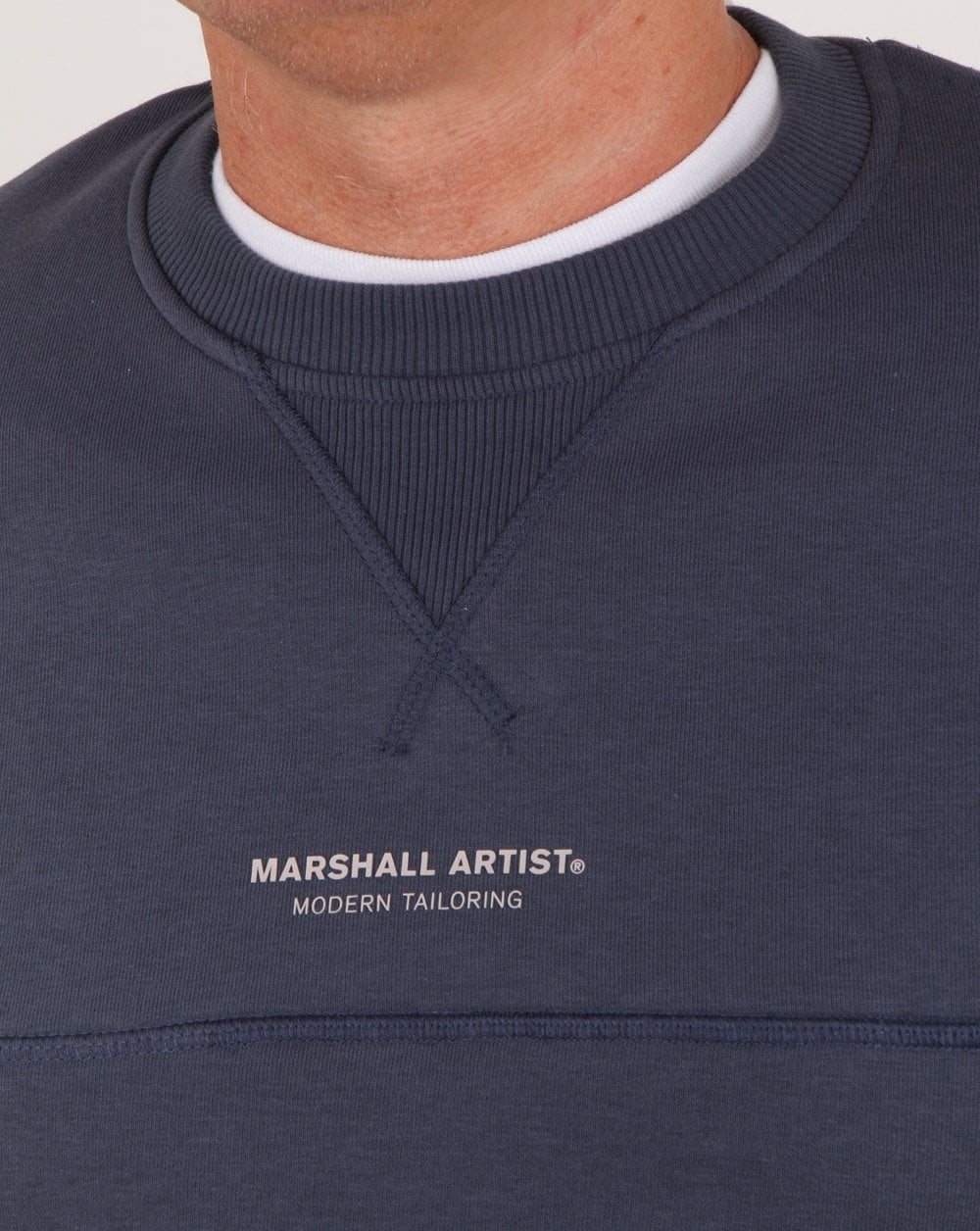 Marshall Artist Garment Dyed Crew Sweatshirt Navy - Image 2