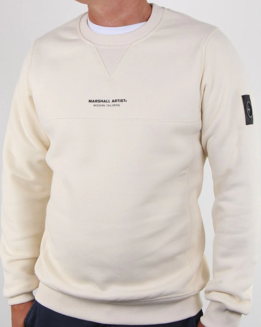 Marshall Artist Garment Dyed Crew Sweatshirt Off White