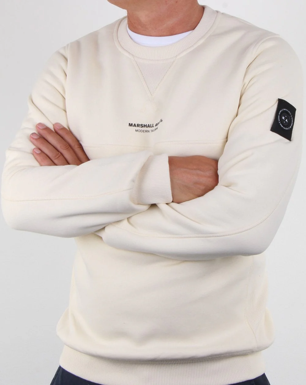 Marshall Artist Garment Dyed Crew Sweatshirt Off White - Image 3