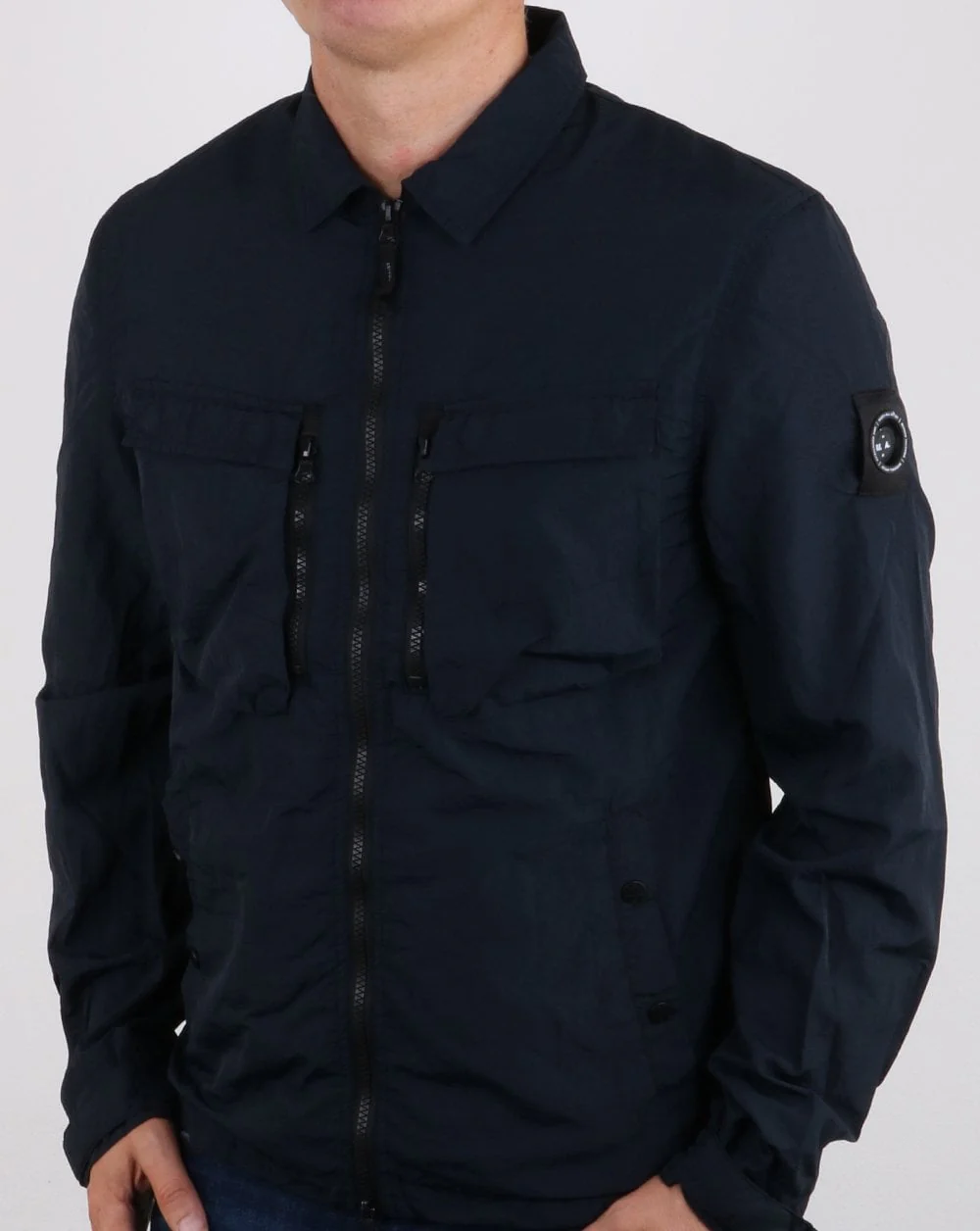 Marshall Artist Garment Dyed Overshirt Navy - Image 2