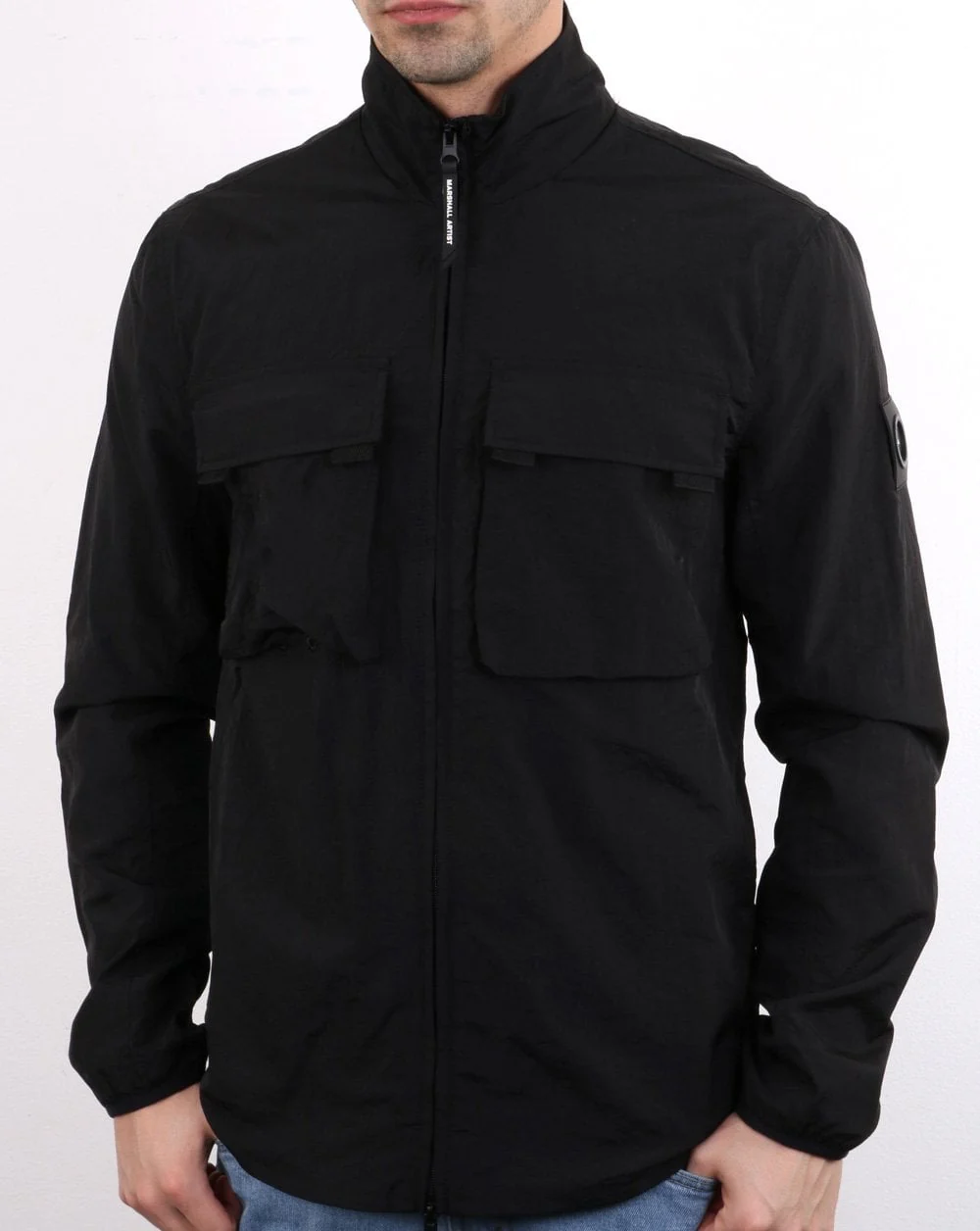 Marshall Artist Garment Dyed Parachute Overshirt Black - Image 2