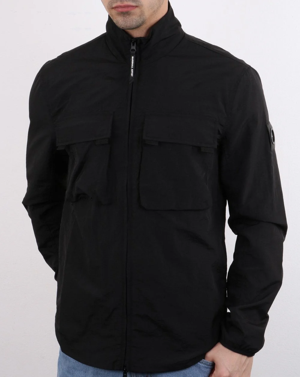 Marshall Artist Garment Dyed Parachute Overshirt Black - Image 4