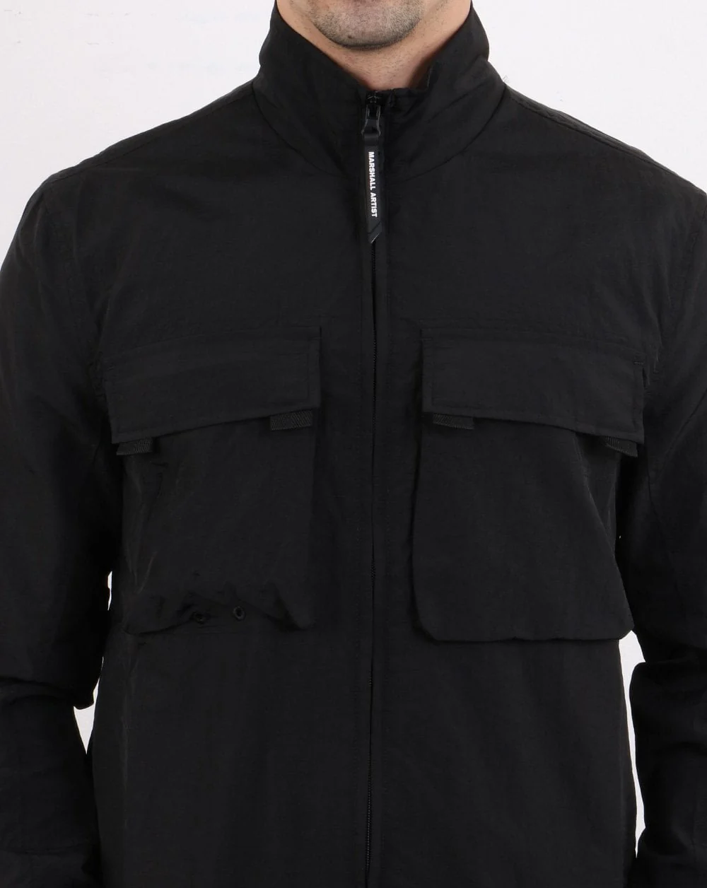 Marshall Artist Garment Dyed Parachute Overshirt Black - Image 5