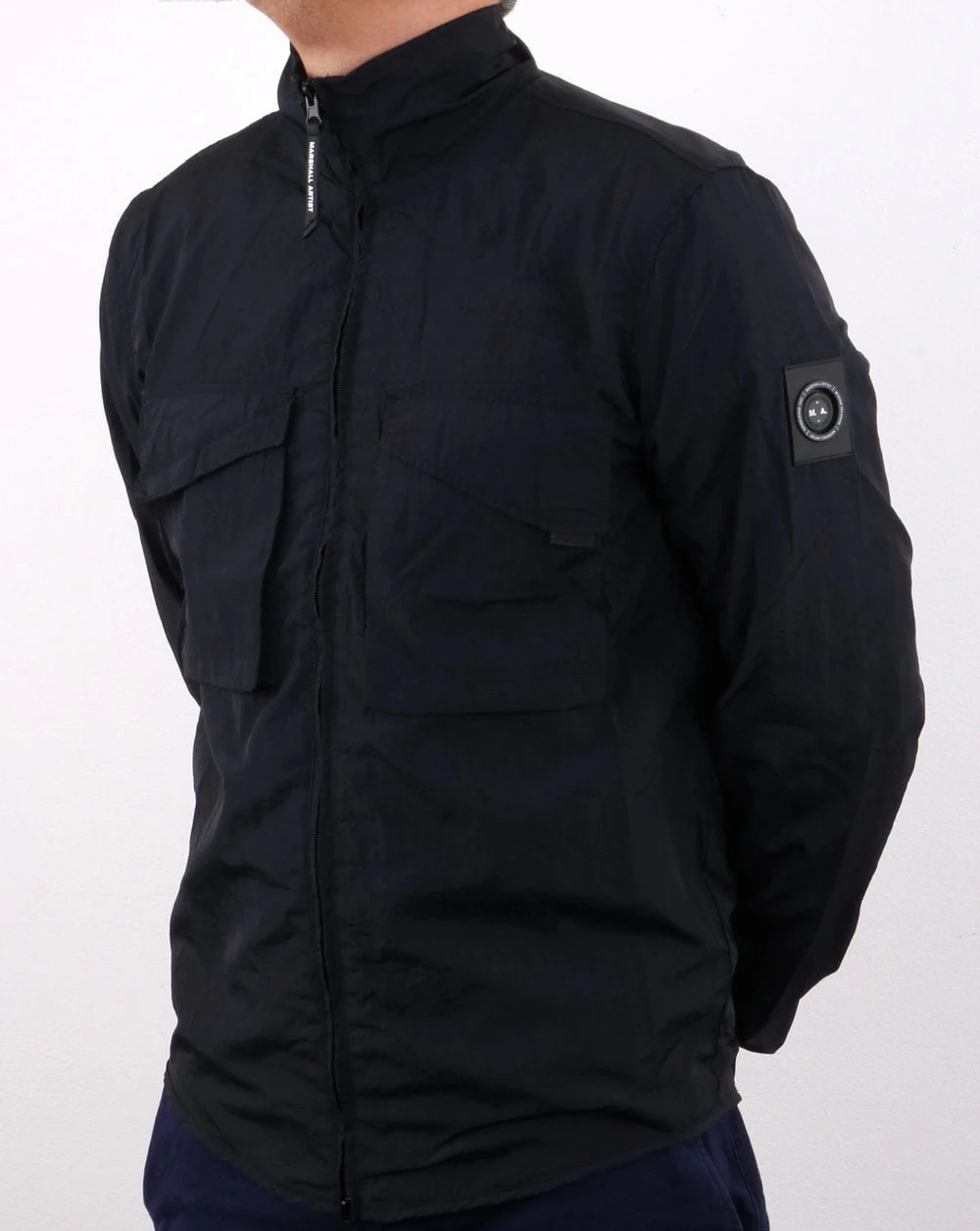 Marshall Artist Garment Dyed Parachute Overshirt Navy - Image 3