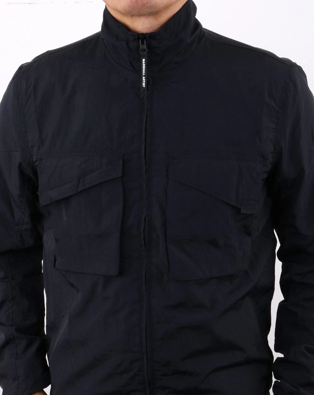 Marshall Artist Garment Dyed Parachute Overshirt Navy - Image 4
