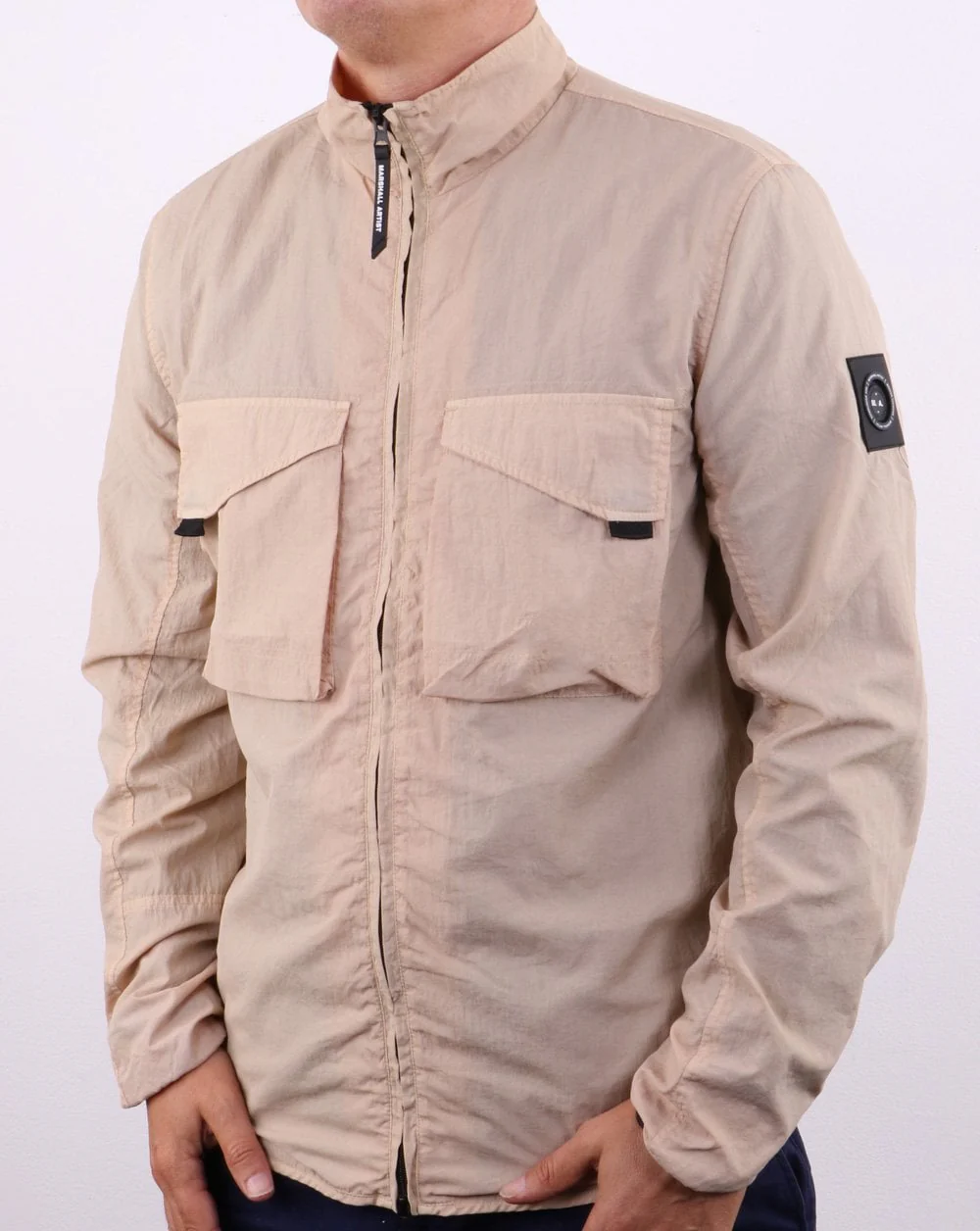 Marshall Artist Garment Dyed Parachute Overshirt Stone