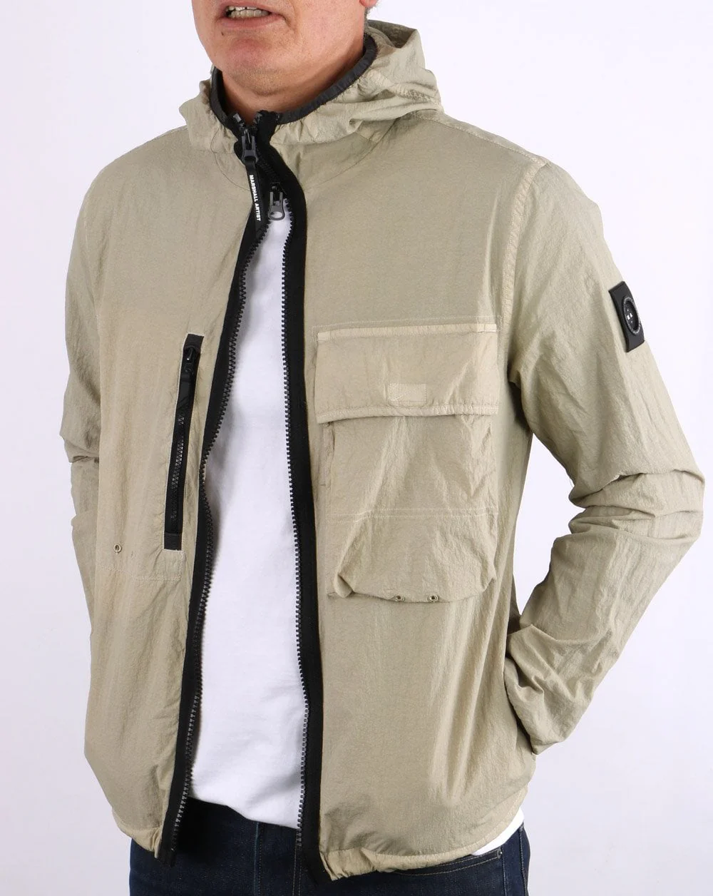 Marshall Artist Gd Hooded Overshirt Stone - Image 4