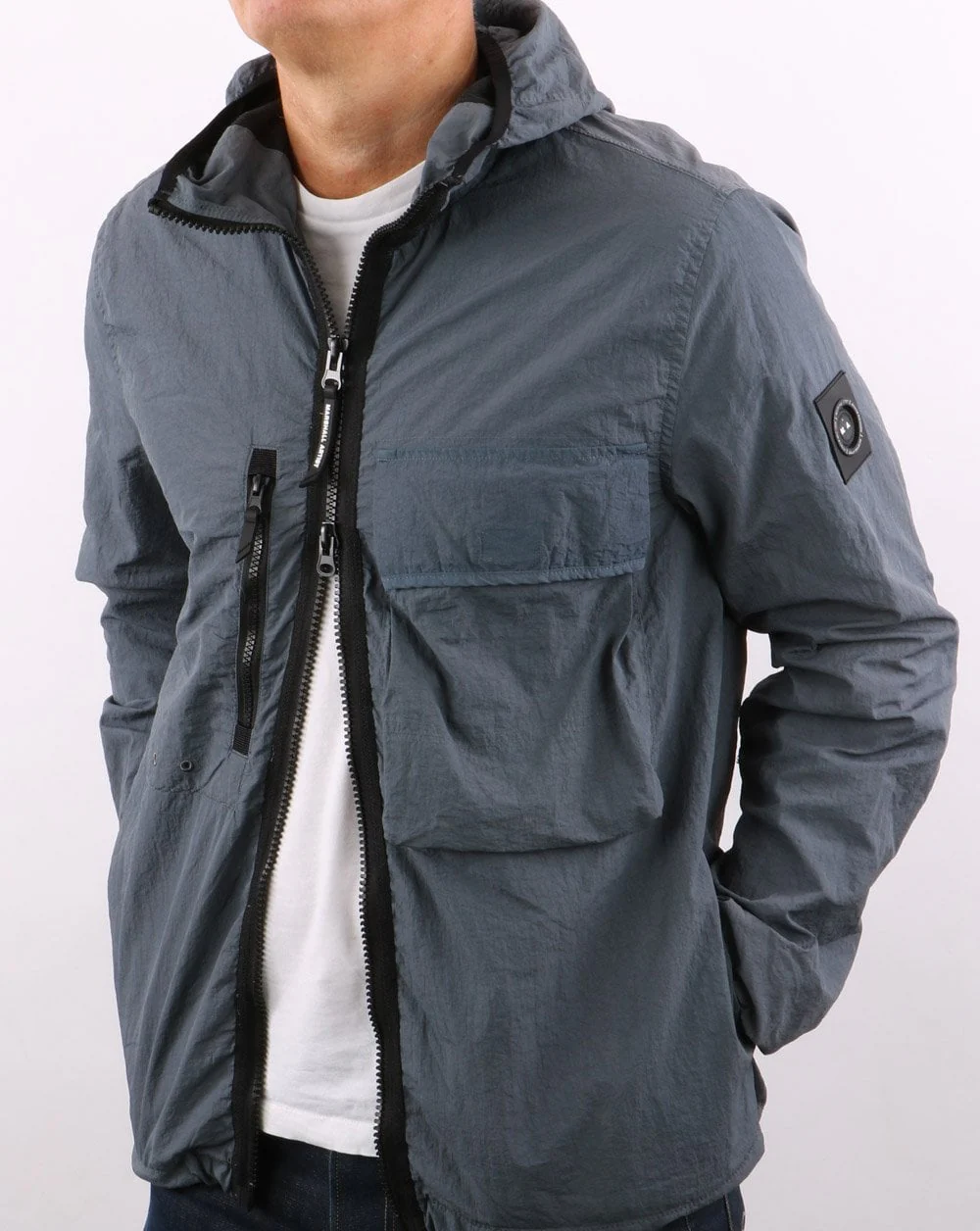 Marshall Artist Hooded Overshirt Graphite - Image 3