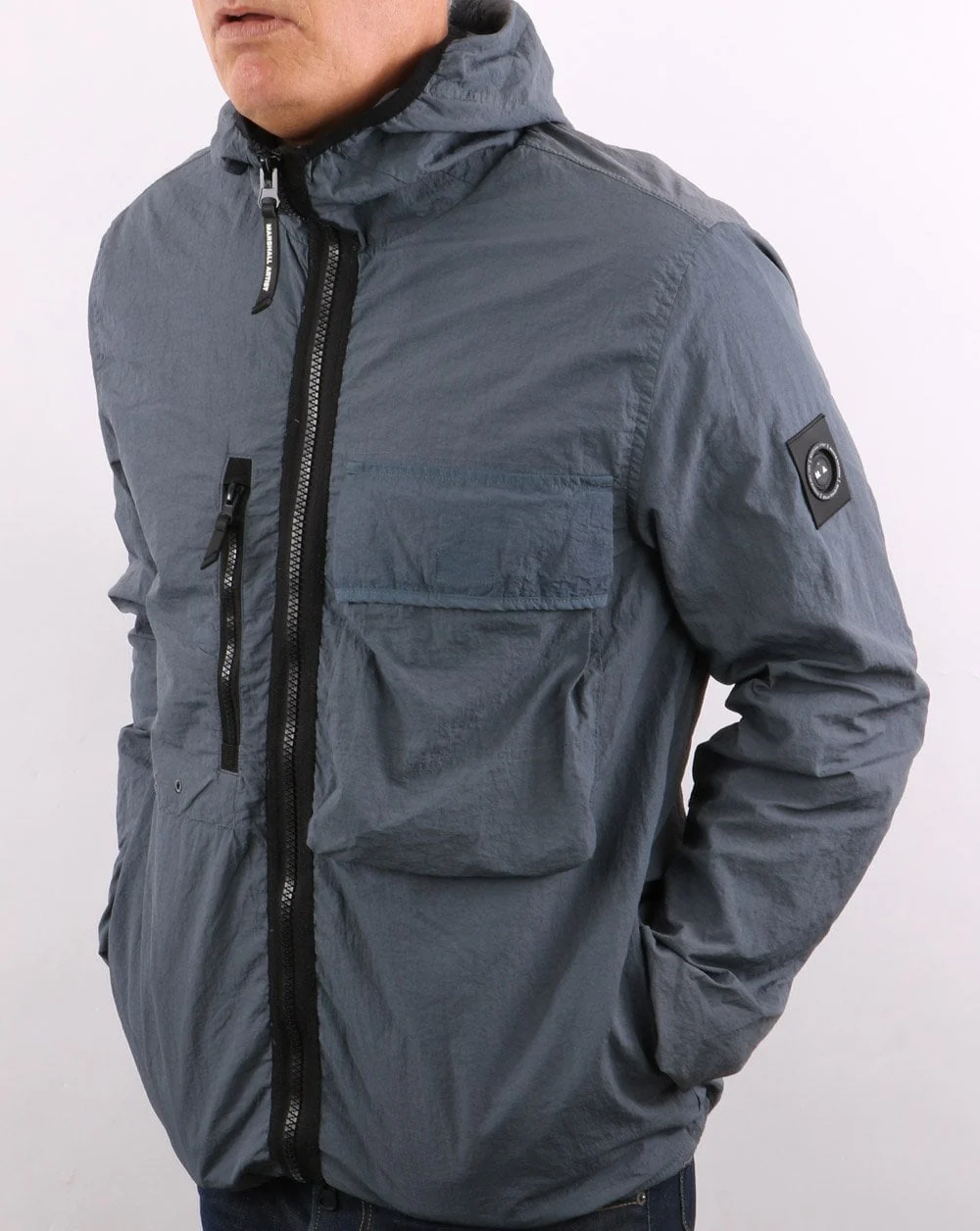 Marshall Artist Hooded Overshirt Graphite - Image 6