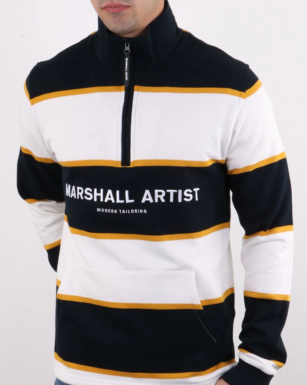 Marshall Artist Hoop Half Zip Navy/White - Image 2