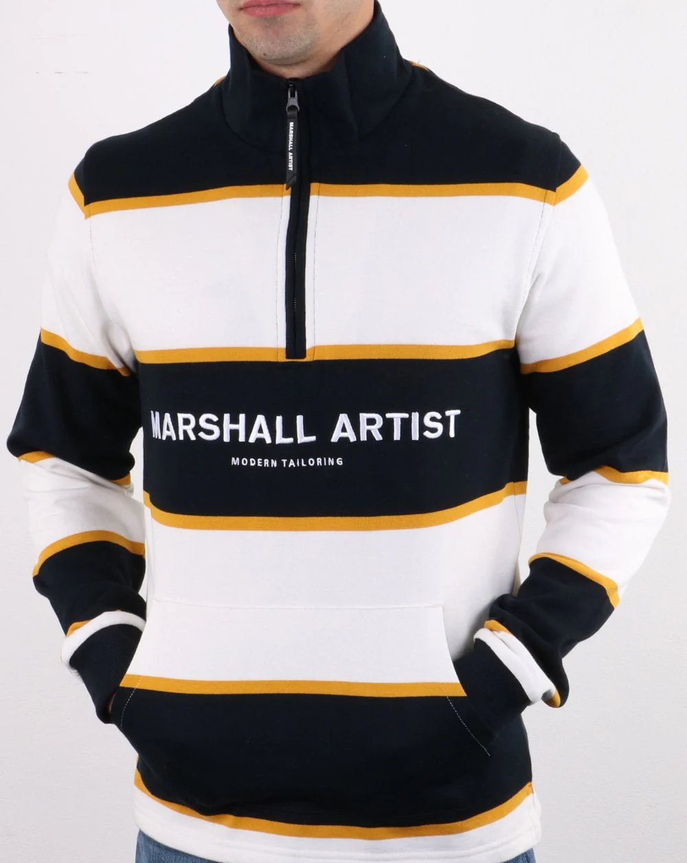 Marshall Artist Hoop Half Zip Navy/White - Image 3