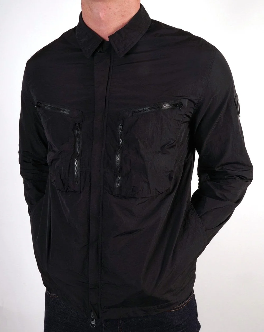 Marshall Artist Krinkle Nylon Overshirt Black - Image 3