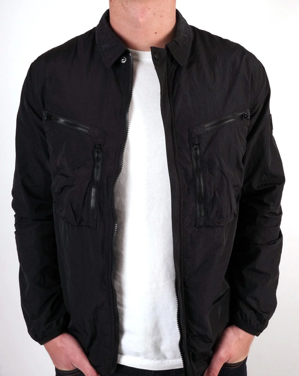 Marshall Artist Krinkle Nylon Overshirt Black - Image 4