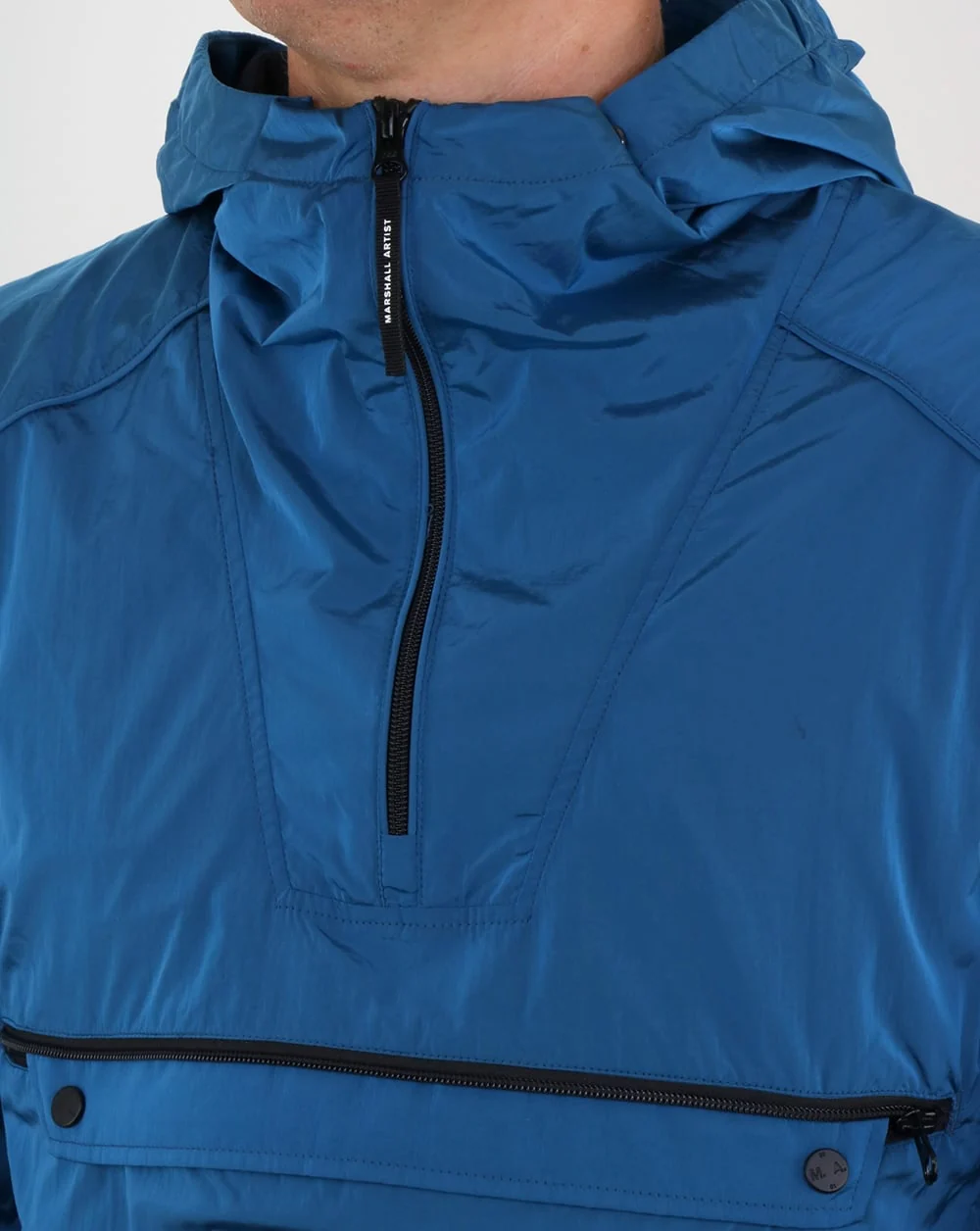 Marshall Artist Liquid Nylon Half Zip Jacket Cyan - Image 2