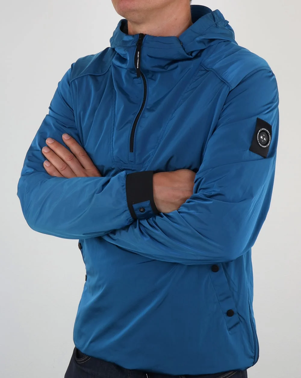 Marshall Artist Liquid Nylon Half Zip Jacket Cyan - Image 4