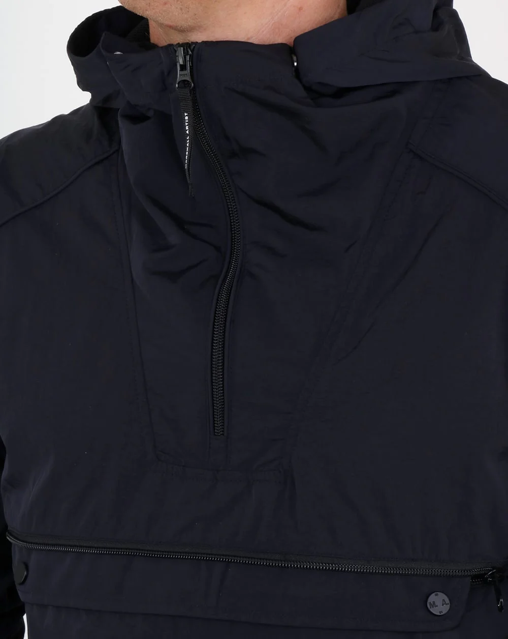 Marshall Artist Liquid Nylon Half Zip Jacket Navy - Image 3
