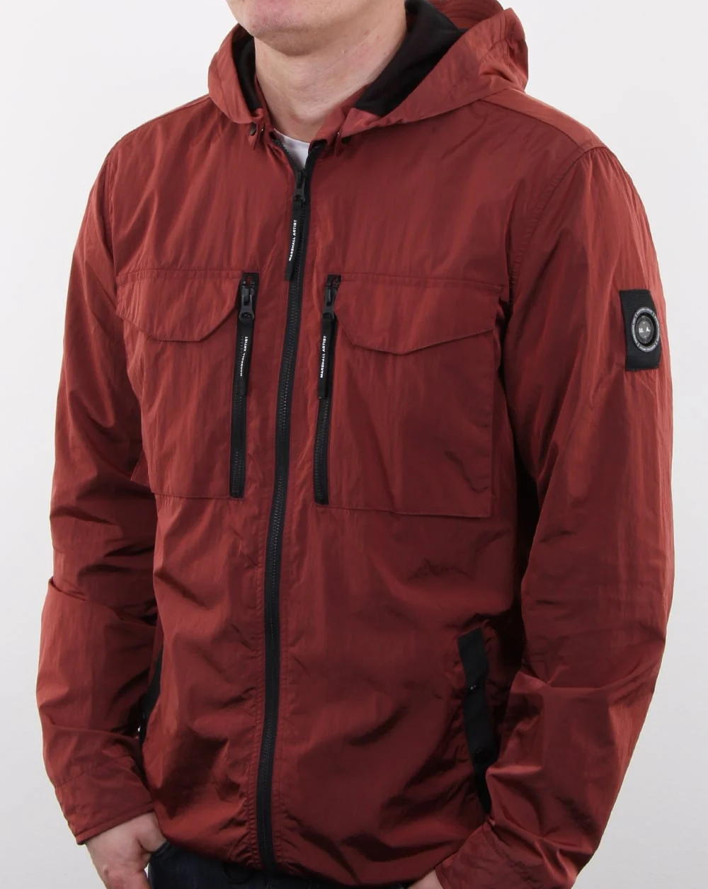 Marshall Artist Liquid Nylon Overshirt Deep Rust - Image 2