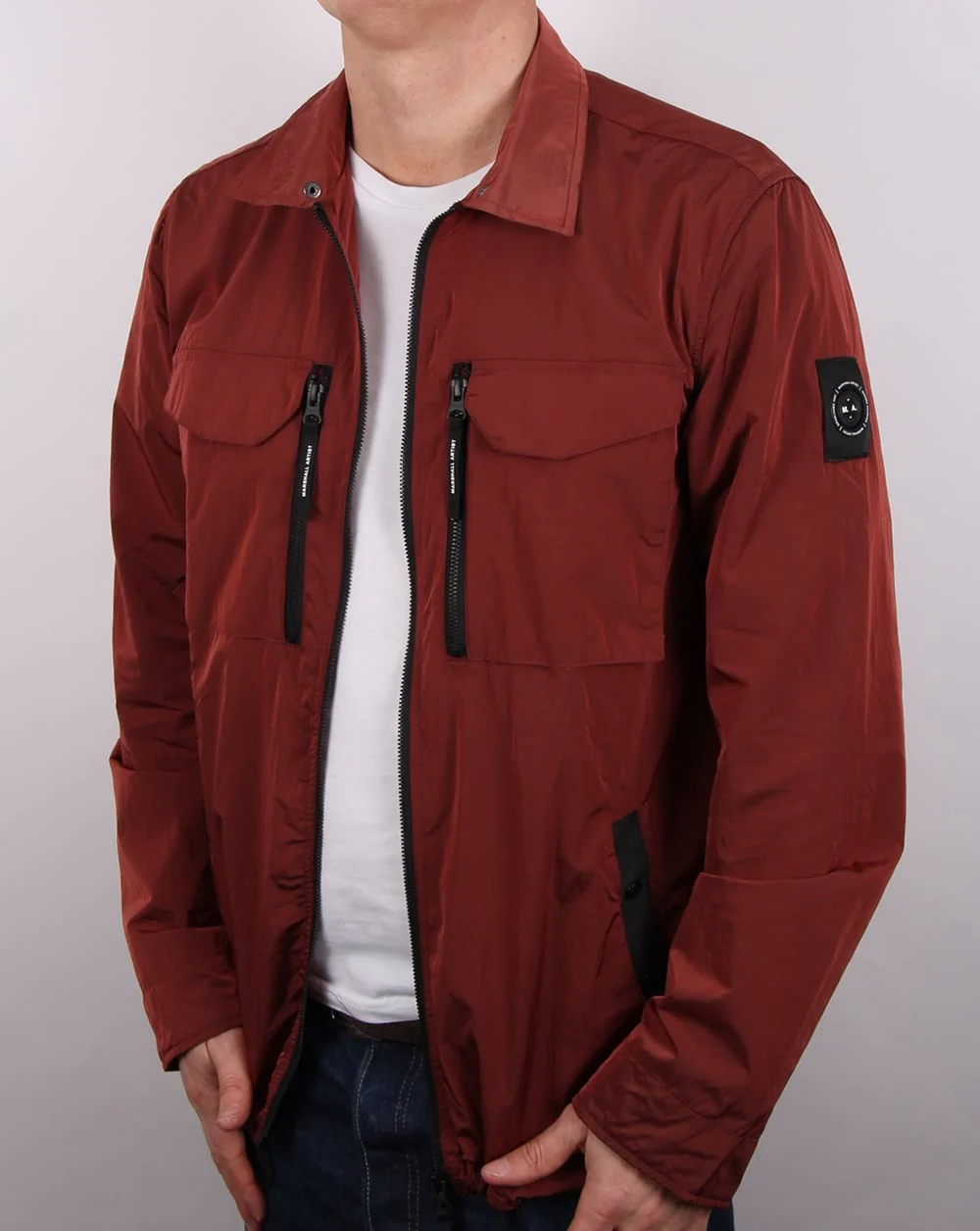 Marshall Artist Liquid Nylon Overshirt Deep Rust - Image 3