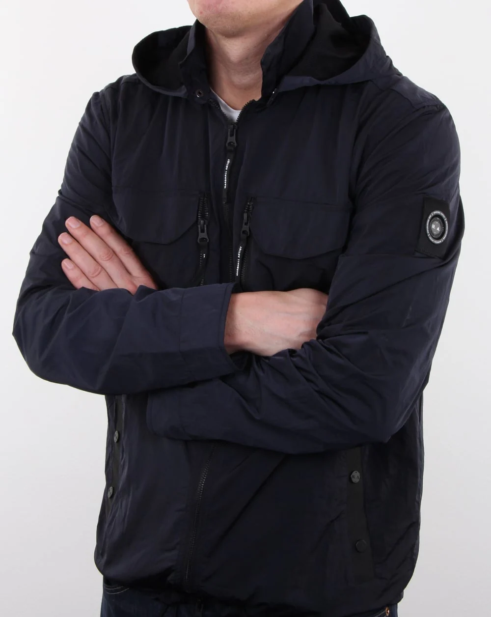 Marshall Artist Liquid Nylon Overshirt Navy - Image 2
