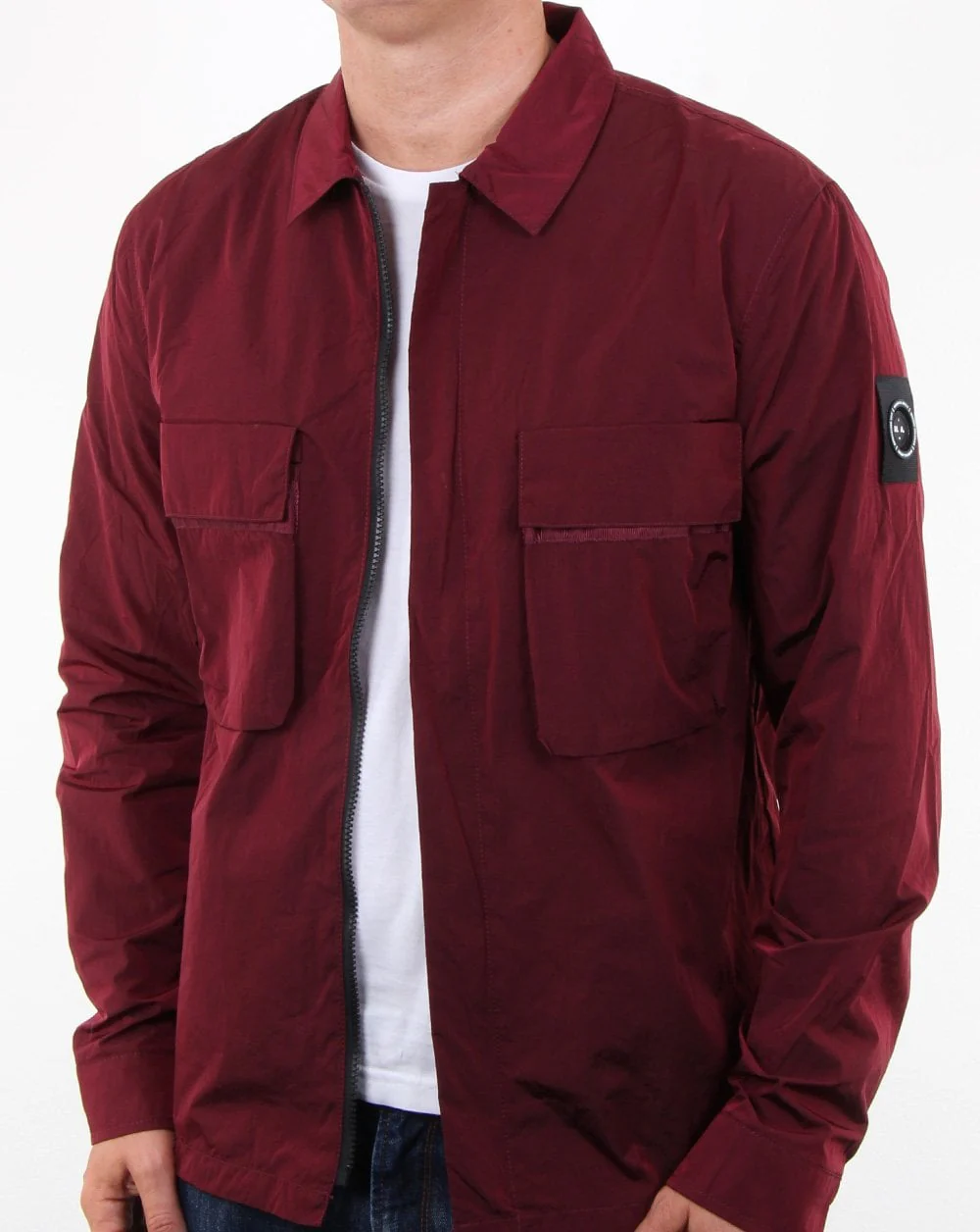 Marshall Artist Liquid Overshirt Burgundy - Image 4