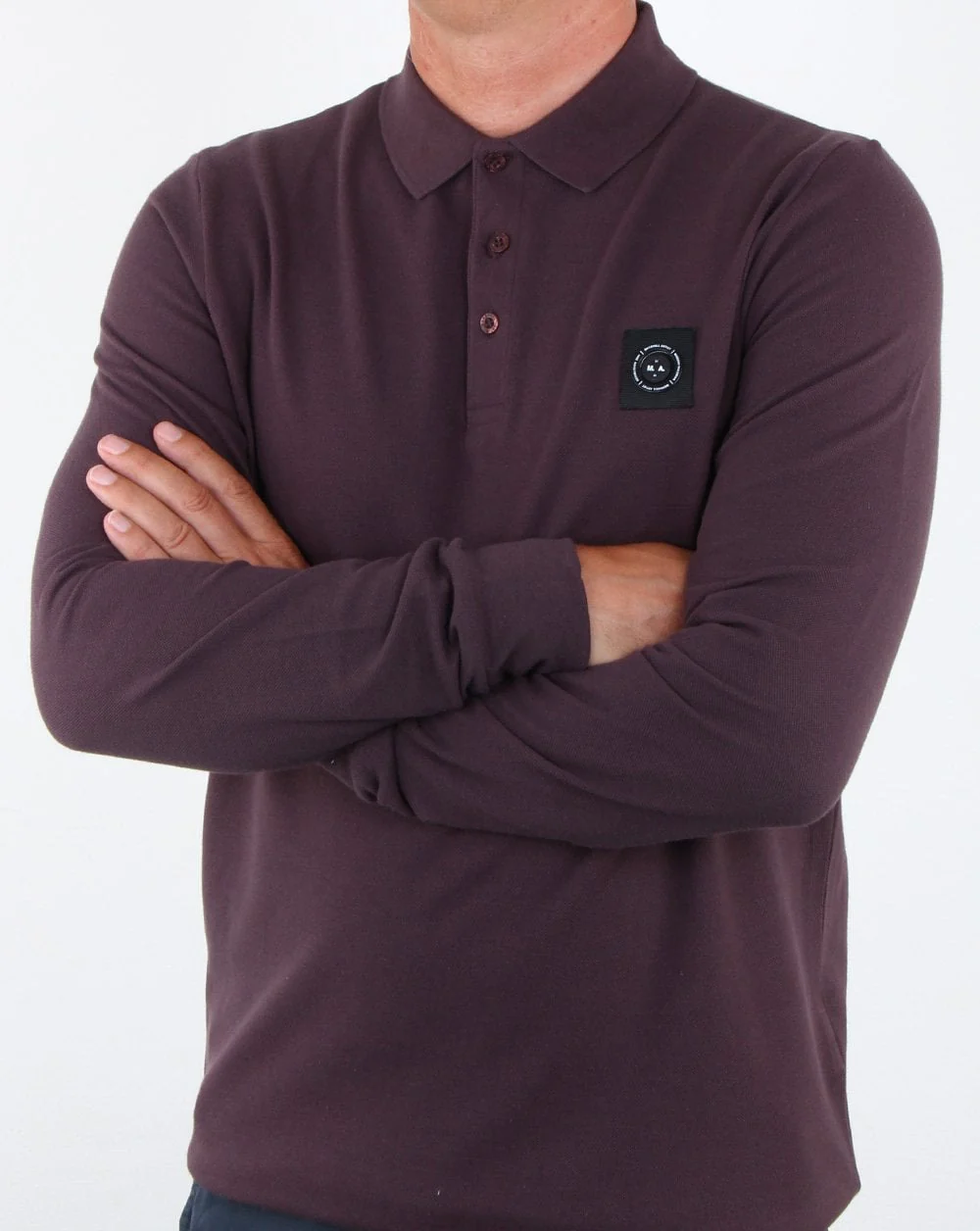 Marshall Artist Long Sleeve Polo Shirt Deep Plum