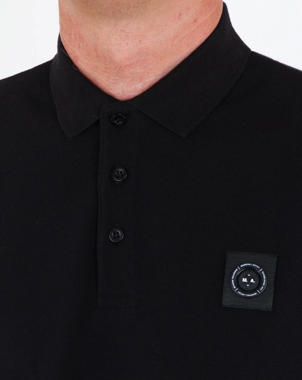 Marshall Artist Long Sleeve Siren Polo Shirt Black - Image 2