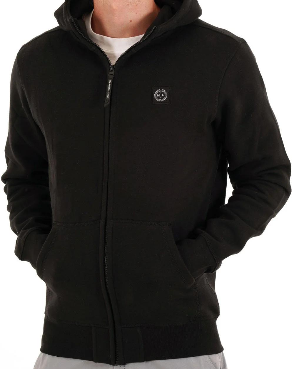 Marshall Artist Marchio Full Zip Hoodie Black - Image 3