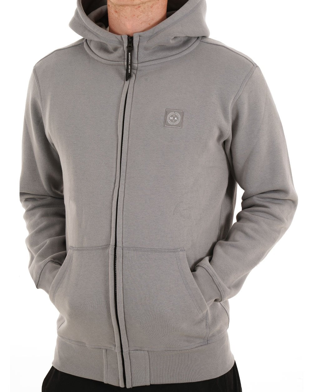 Marshall Artist Marchio Full Zip Hoodie Monument Grey - Image 3