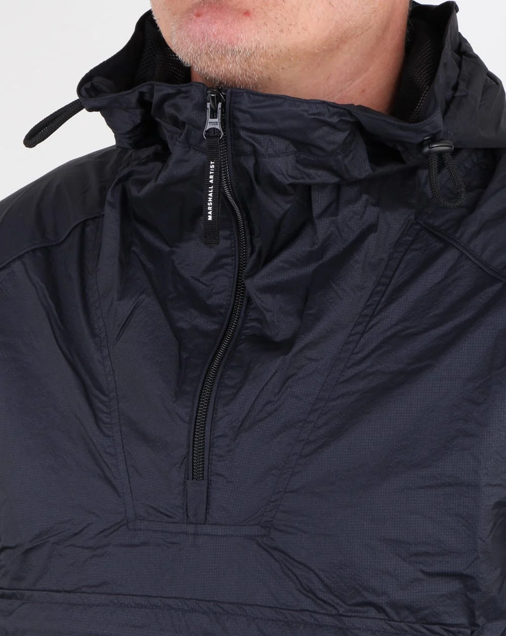 Marshall Artist Micro Ripstop Half Zip Jacket Navy - Image 4