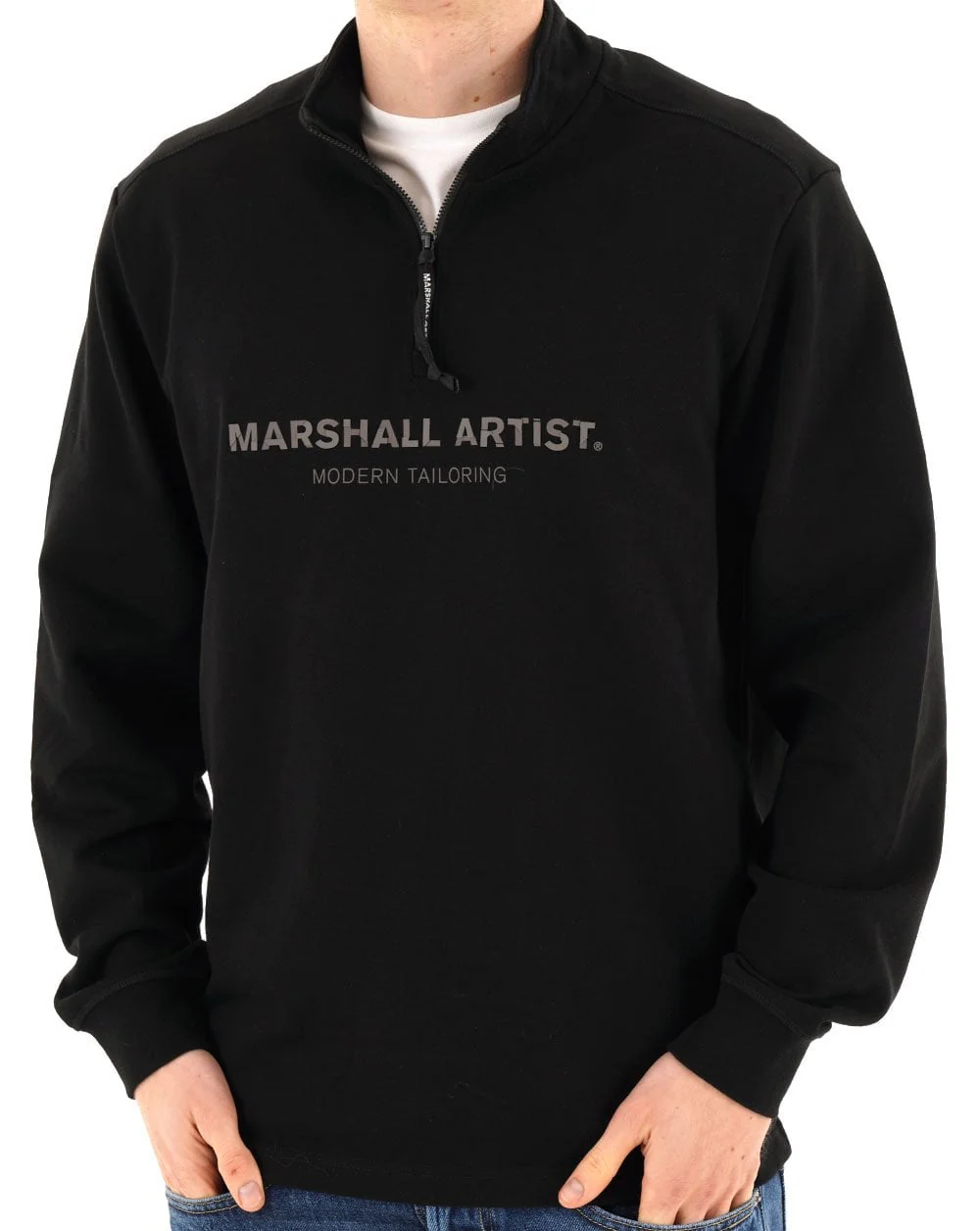 Marshall Artist Microsphere 1/4 Zip Sweat Black - Image 3