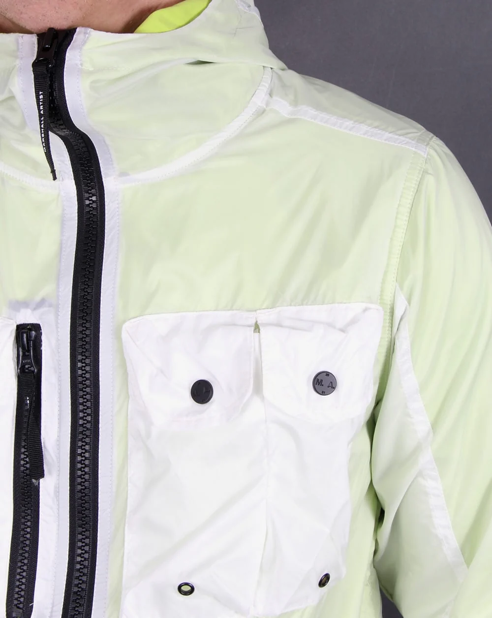 Marshall Artist Multi Pocket Overlay Jacket White/Sulphur - Image 2