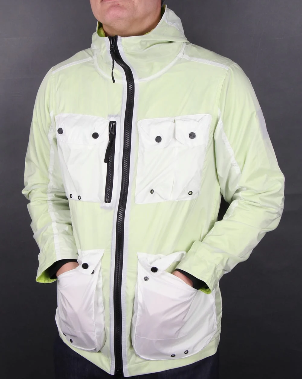 Marshall Artist Multi Pocket Overlay Jacket White/Sulphur - Image 3