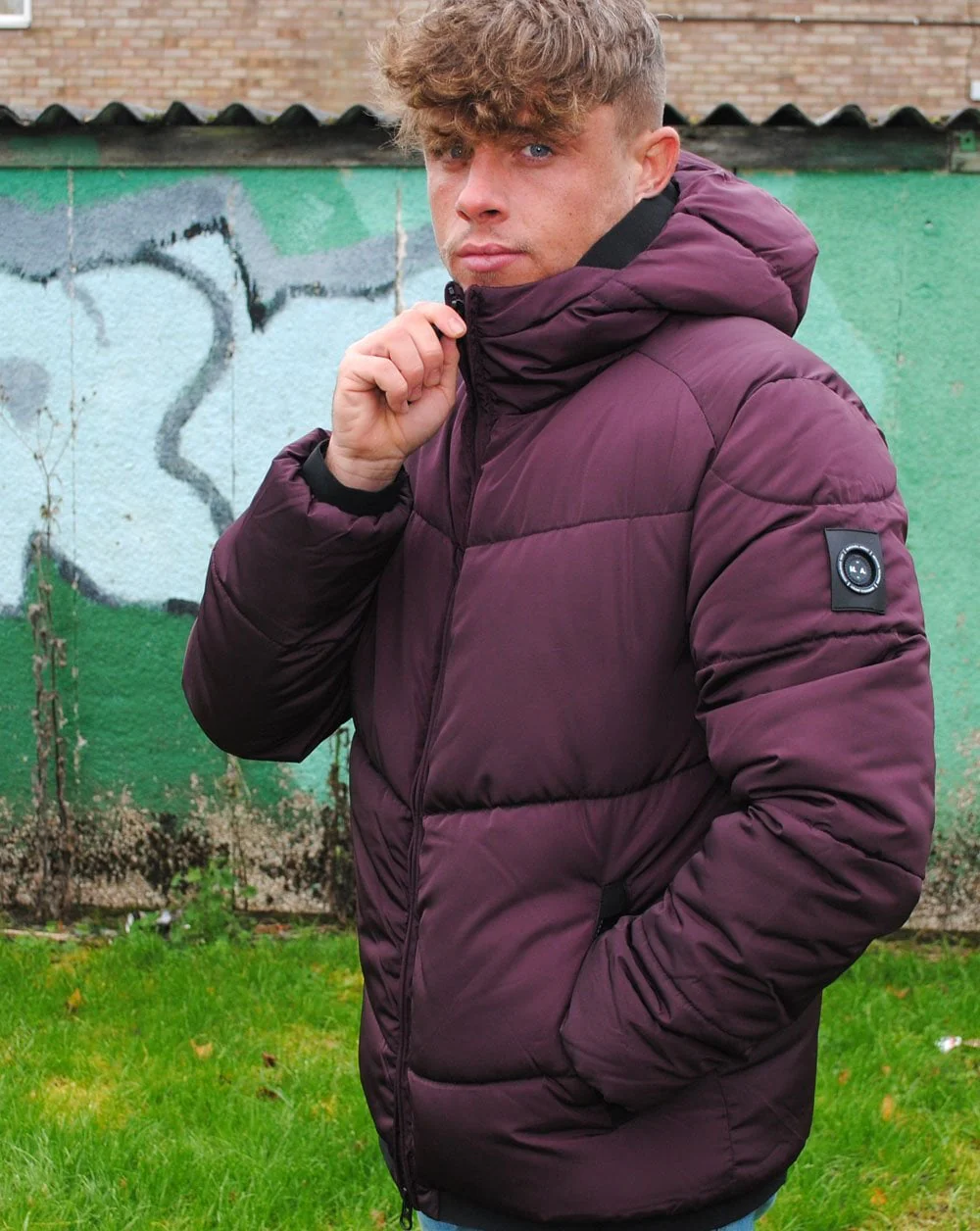 Marshall Artist Paninaro Padded Jacket Burgundy - Image 2