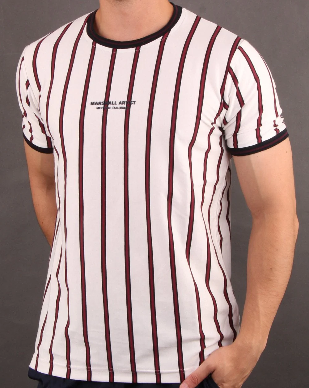 Marshall Artist Pin Stripe T-shirt White - Image 2