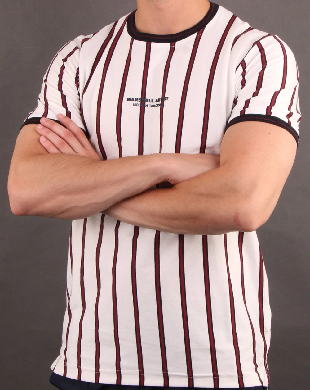 Marshall Artist Pin Stripe T-shirt White - Image 3