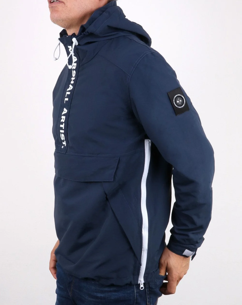 Marshall Artist Ripstop Half Zip Jacket Navy - Image 3